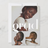 Drei Fotocollage Gray Graduation Party Einladung (Vorderseite)