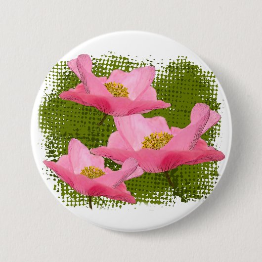 Drei Fotografien mit Hübschen rosa Pollen Button (Vorderseite)