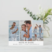 Drei Fotokollagen Hochzeit speichern das Datum Save The Date (Stehend Vorderseite)