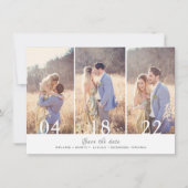 Drei Fotokollagen Hochzeit speichern das Datum Save The Date (Vorderseite)