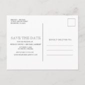 Drei Fotokollagen Moderne Hochzeit retten das Datu Ankündigungspostkarte (Rückseite)