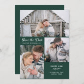 Drei Fotos auf Smarald Green | Hochzeit Save The Date (Vorne/Hinten)