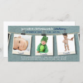 Drei Fotos auf Twine - Geburtstagskarte (Vorne/Hinten)