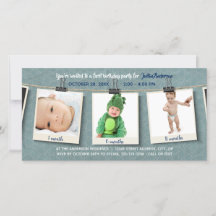 Drei Fotos auf Twine - Geburtstagskarte