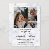 Drei Fotos Collage Inspiration Hochzeit Einladung (Vorne/Hinten)