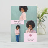 Drei Fotos | Einfache und moderne Abschluss 2022 Einladung (Stehend Vorderseite)