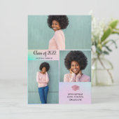 Drei Fotos | Einfache und moderne Abschluss 2022 Einladung (Stehend Vorderseite)