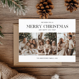 Drei Fotos frohe Weihnachten und glückliches Neues Postkarte