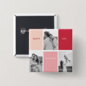 Drei Fotos | Happy Valentines Day Button (Vorne & Hinten)