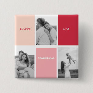 Drei Fotos Happy Valentines Day Button
