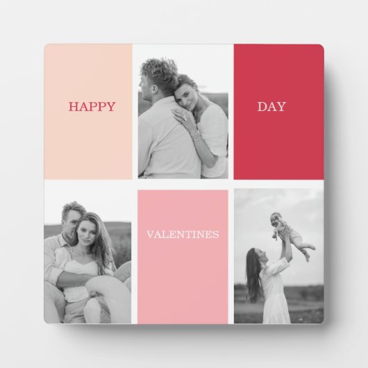 Drei Fotos | Happy Valentines Day Fotoplatte (Vorderseite)