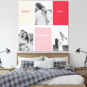 Drei Fotos | Happy Valentines Day Leinwanddruck (Insitu (Schlafzimmer))