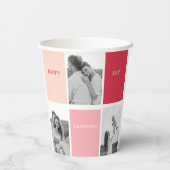 Drei Fotos | Happy Valentines Day Pappbecher (Rückseite)
