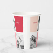 Drei Fotos | Happy Valentines Day Pappbecher (Rechts)