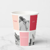 Drei Fotos | Happy Valentines Day Pappbecher (Vorderseite)