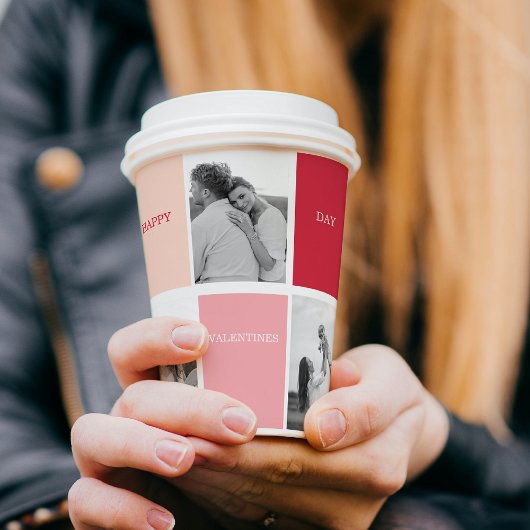 Drei Fotos | Happy Valentines Day Pappbecher