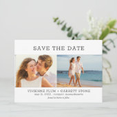 Drei Fotos Hochzeit speichern das Datum der Einlad Save The Date (Stehend Vorderseite)