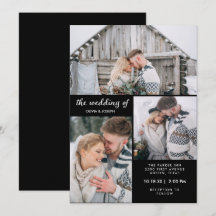 Drei Fotos in modernem Schwarz | Hochzeit