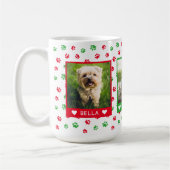 Drei Fotos mit dem Namen Rot-grüne Paw-Prints Kaffeetasse (Links)
