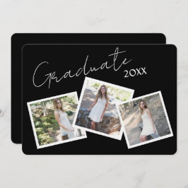 Drei Fotos Moderne Abschluss Einladung