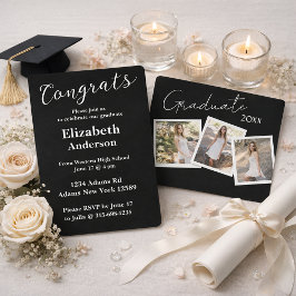 Drei Fotos Moderne Abschluss Einladung