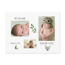 Drei Fotos New Baby Modern Danke Postcard