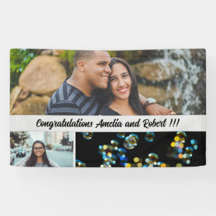 Drei Fotos plus benutzerdefinierter Gratulationste Banner