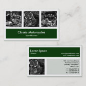 Drei Fotos plus eins - Dunkelgrün Visitenkarte (Vorne/Hinten)