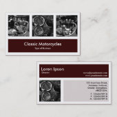 Drei Fotos plus eins - dunkles Brown Visitenkarte (Vorne/Hinten)