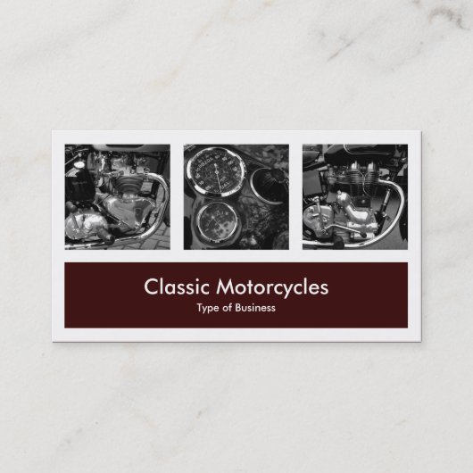 Drei Fotos plus eins - dunkles Brown Visitenkarte (Vorderseite)