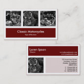 Drei Fotos plus eins - dunkles Kastanienbraun Visitenkarte (Vorne/Hinten)