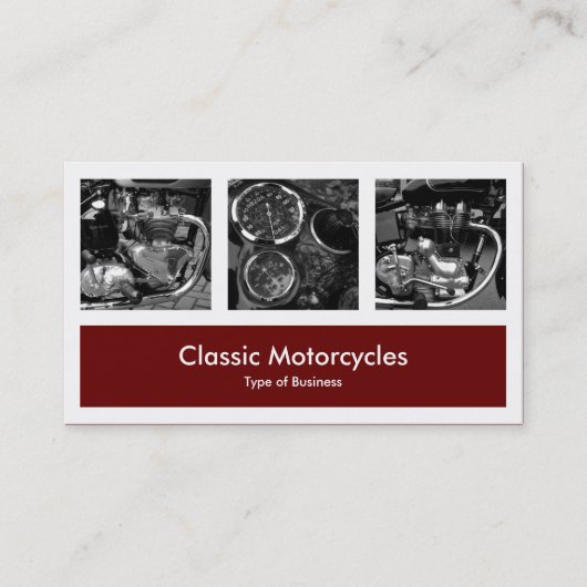 Drei Fotos plus eins - dunkles Kastanienbraun Visitenkarte (Vorderseite)