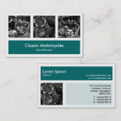 Drei Fotos plus eins - Moos-Grün Visitenkarte (Vorne/Hinten)