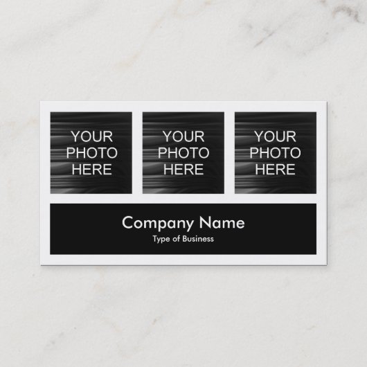 Drei Fotos plus eins Visitenkarte (Vorderseite)