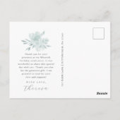 Drei Fotos Quinceanera Blue Floral Script Postkarte (Rückseite)