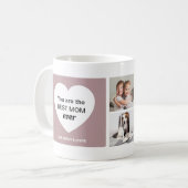 Drei Fotos und ein Herz | Beste Mama je Kaffeetasse (Vorderseite Links)