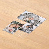 Drei Fotos und einfacher Text | Hochzeit Acryleinladungen (Ablage )