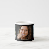 Drei Fotos und Name, schwarzer Sci-Fi-Rahmen Espressotasse (Vorderseite)