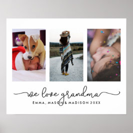 Drei Fotos und Typografie | Wir Liebe Oma Poster