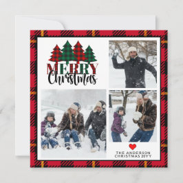 Drei Fotos Weihnachten Kariert frohe Weihnachten