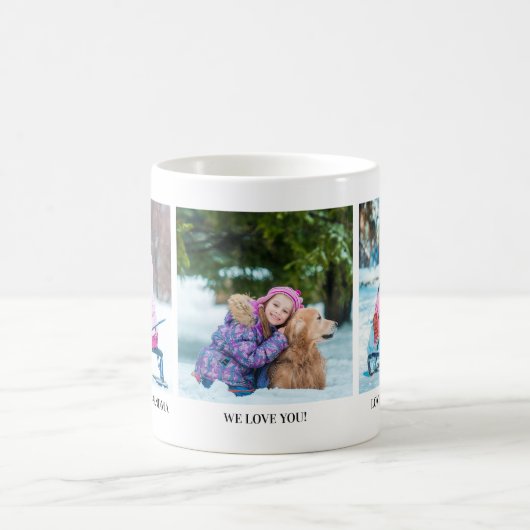 Drei Fotos Weihnachtsgeschenk Tasse für Großmütter (Mittel)