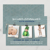 Drei Fotos zu Twine - Geburtstagsparty Einladung (Vorne/Hinten)