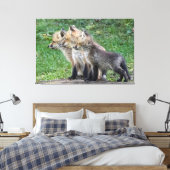 Drei Fox Kits Leinwanddruck (Insitu (Schlafzimmer))