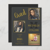 Drei Frames einfacher Abschluss Feiertagskarte (Vorne/Hinten)