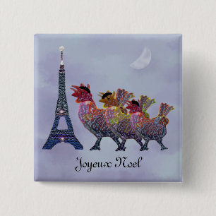 Drei französische Henne-Buttone Button