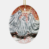 Drei französische Hennen Keramik Ornament (Rechts)