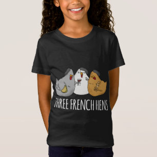 Drei französische Hennen Niedlicher Weihnachtsong T-Shirt
