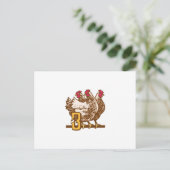 Drei französische Hennen Postkarte (Stehend Vorderseite)