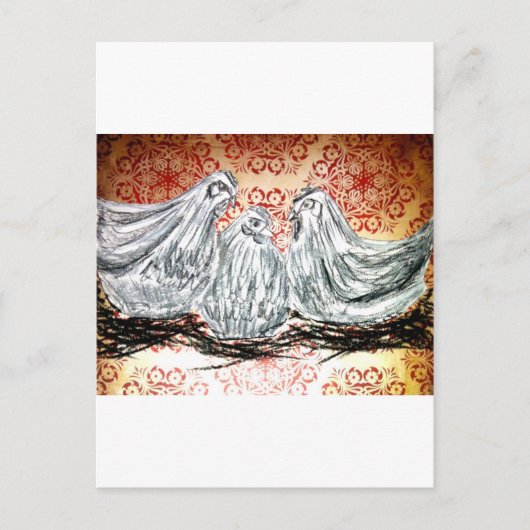 Drei französische Hennen Postkarte (Vorderseite)