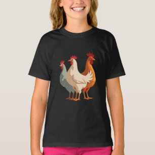 Drei französische Hennen Retro-Abbau Mitte des Jah T-Shirt